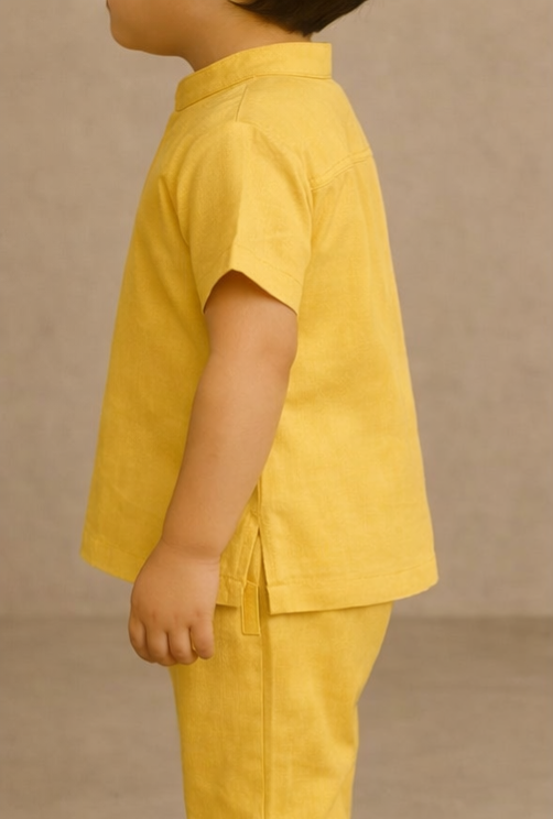 Pre Order: Yellow Mr. Bean Hand Painted Coord Set