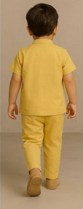 Pre Order: Yellow Mr. Bean  Hand Painted Coord Set