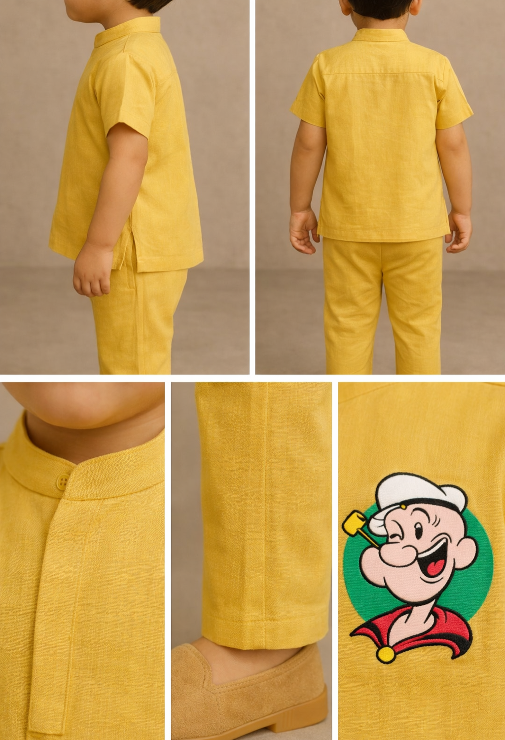 Pre Order: Yellow Popeye Hand Painted Coord Set