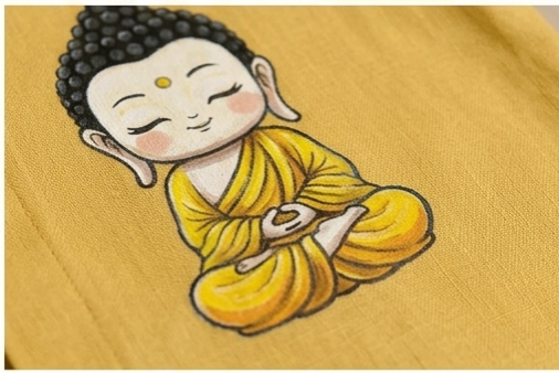 Pre Order: Yellow Buddha Hand Painted Coord Set