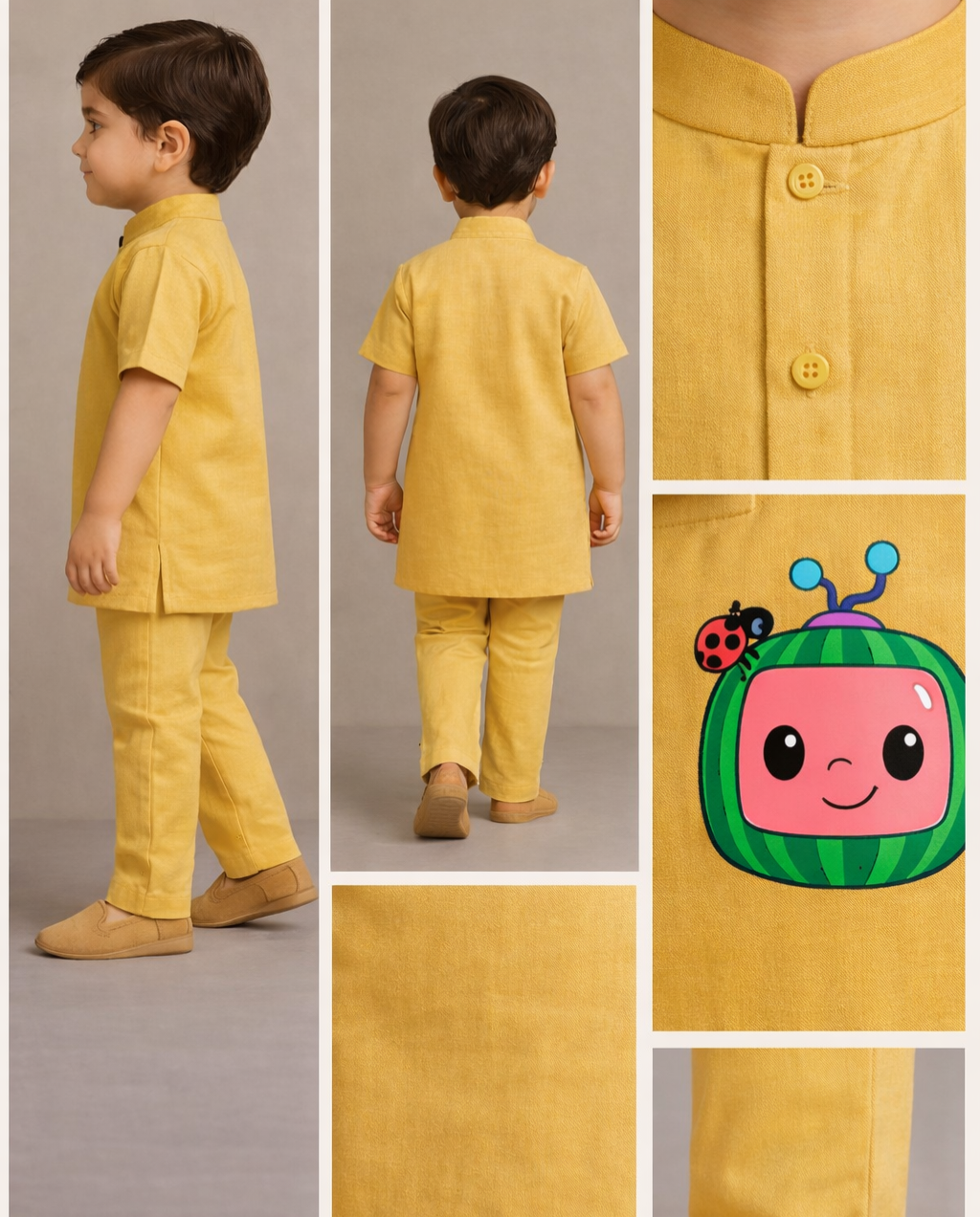 Pre Order: Yellow Cocomelon Hand Painted Coord Set