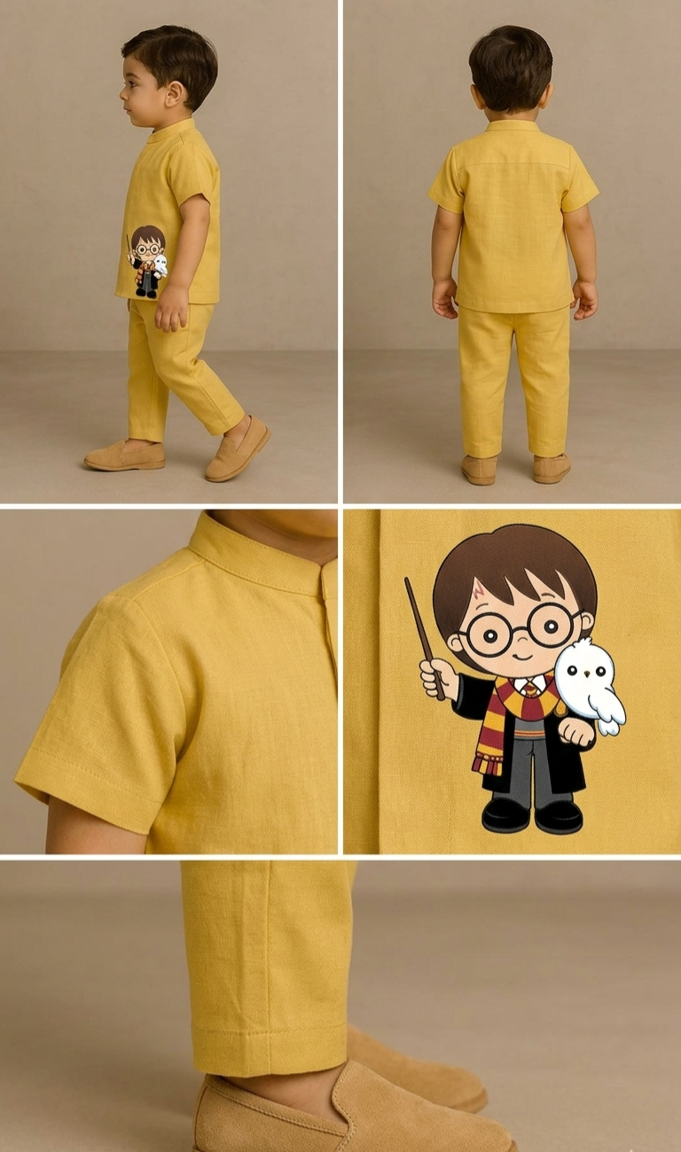 Pre Order: Yellow Harry Potter Hand Painted Coord Set