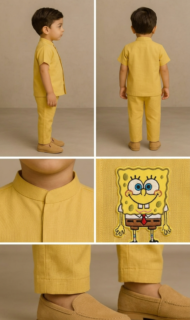 Pre Order: Yellow SpongeBob Hand Painted Coord Set