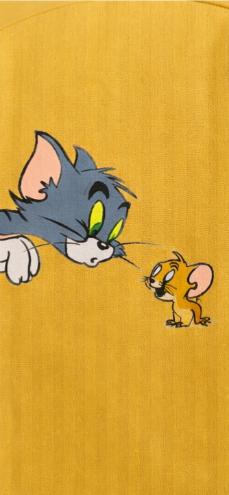 Pre Order: Yellow Tom & Jerry Hand Painted Coord Set