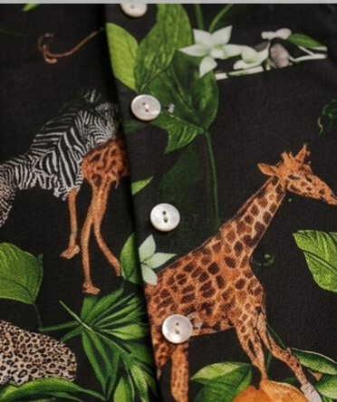 Pre Order: Black Kurta With Safari Printed Jacket And Pyjama