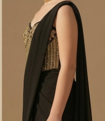Pre Order: Kaalika Gold Saree Set