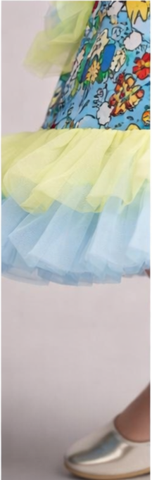 Pre Order: Multicolour Printed Ruffled Dress
