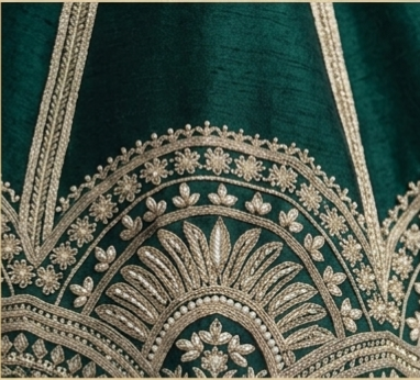 Pre Order: Rajkumari Meher Green Lehenga Set