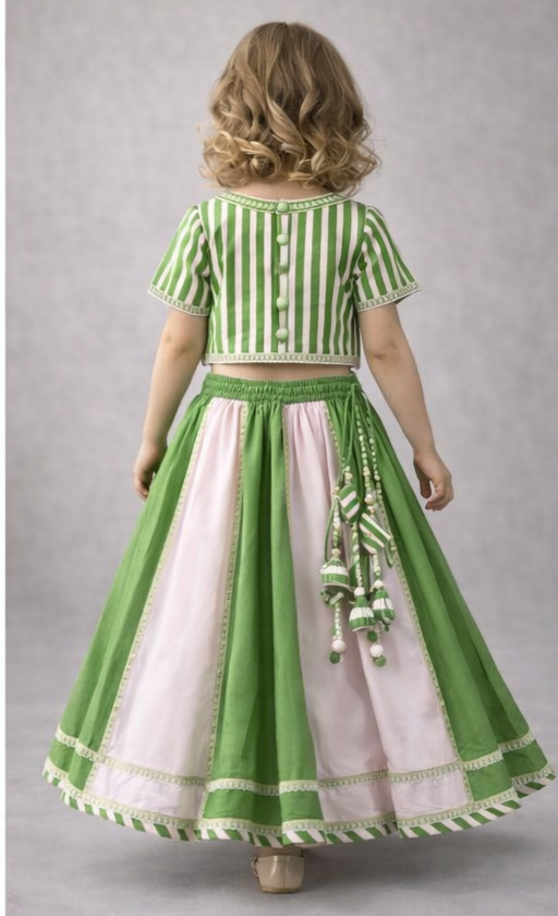 Pre Order: Pista Pink Charm Lehenga Set