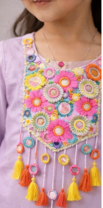 Pre Order : Lilac Ladoo Sharara Set