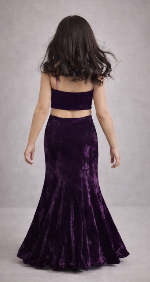 Pre Order: Velvet Rani Lehenga Set