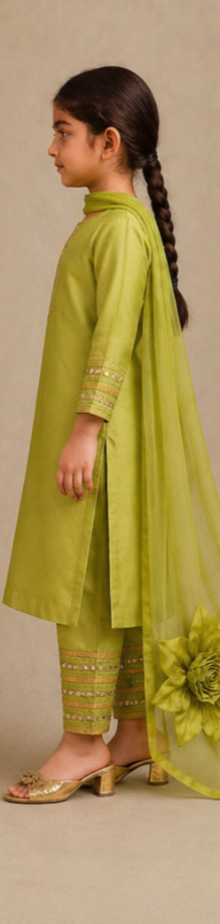 Pre Order: Gulbahar Green Kurta Set