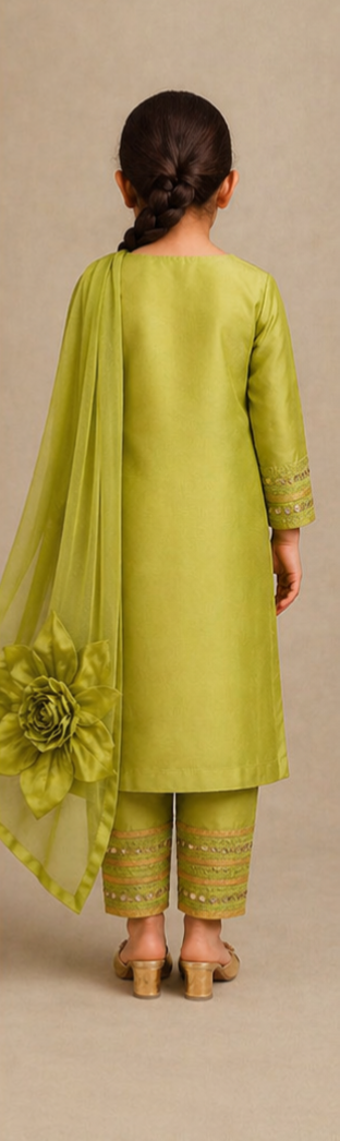 Pre Order: Gulbahar Green Kurta Set
