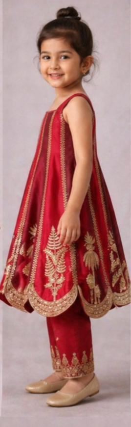 Pre Order: Rajkumari Red Anarkali