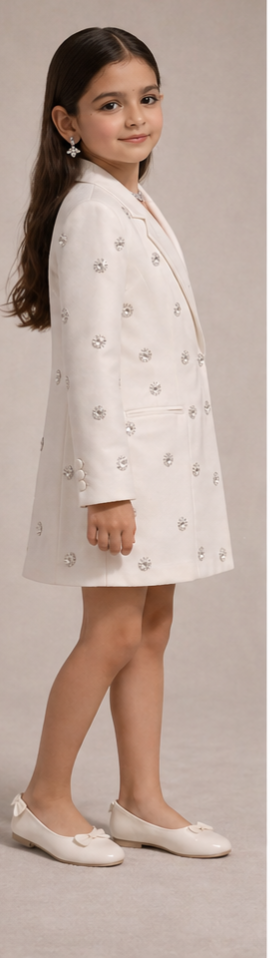 Pre Order: White Diamond Mini  Dress