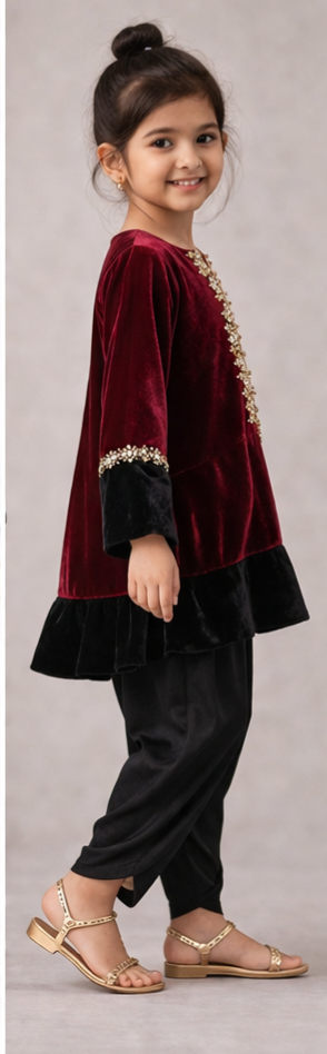 Pre Order: Gulnaar Velvet Kurta Set
