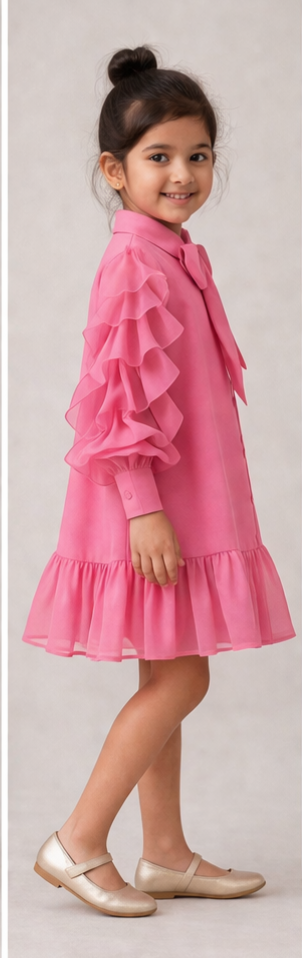 Pre Order: Rosy Ruffle Bow Dress