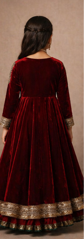 Pre Order: Little Maharani Velvet Gown