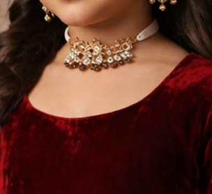 Pre Order: Little Maharani Velvet Gown