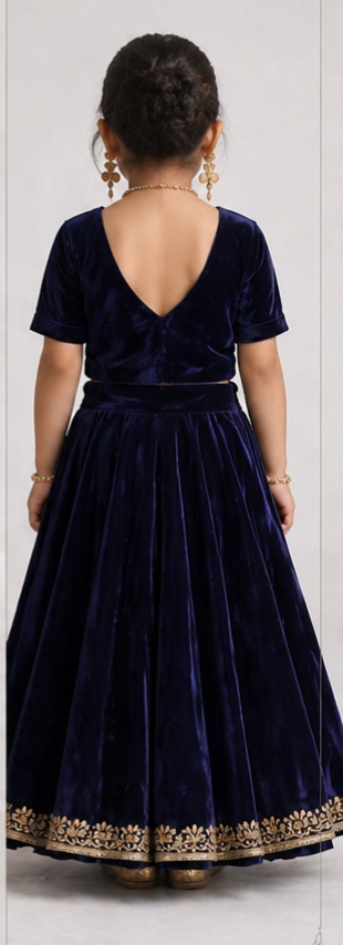 Pre Order: Chandni Blue Princess Lehenga Set