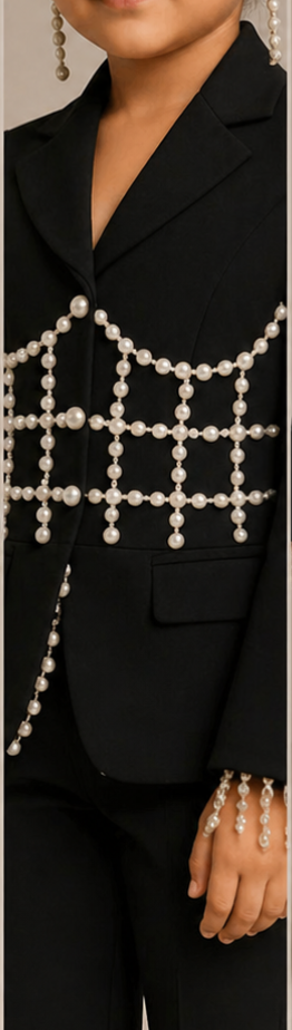 Pre Order: Pearl Luxe Black Suit Set