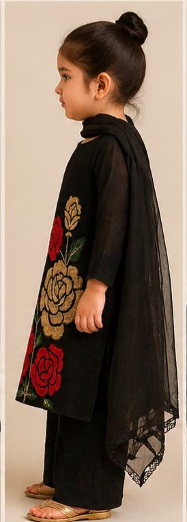 Pre Order: Black Rose Blossom Suit Set