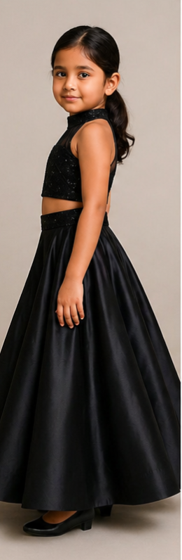 Pre Order: Chandni Black Lehenga Set