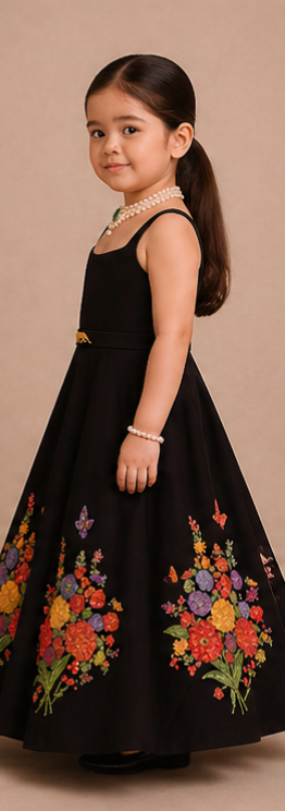 Pre Order: Floral Elegance Evening Embroidered Gown