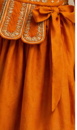 Pre Order: Shimmery Floral Embroidered Scalloped Top With Shimmery Lehenga