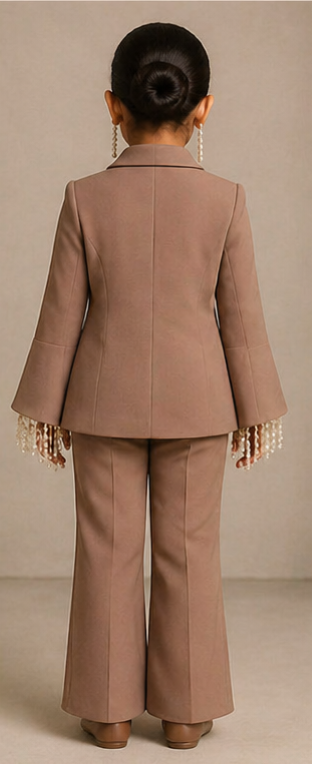 Pre Order: Pearl Luxe Brown Suit Set