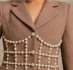 Pre Order: Pearl Luxe Brown Suit Set