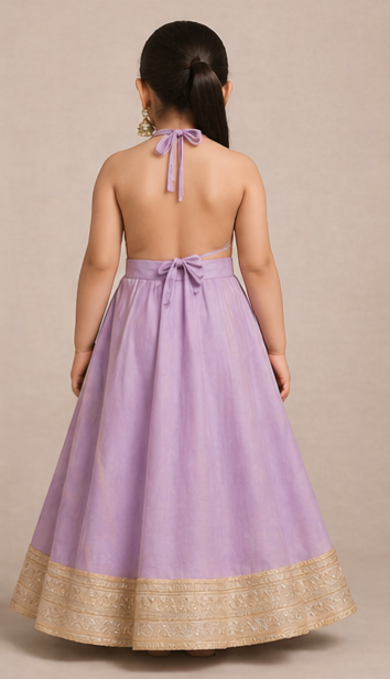 Pre Order: Lavender Tulip Blossom Lehenga Set