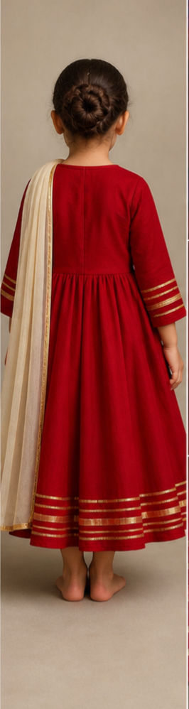 Pre Order: Side Knot Detailed Shiny Flared Anarkali