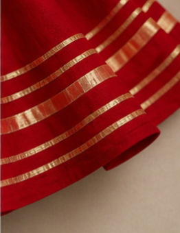 Pre Order: Side Knot Detailed Shiny Flared Anarkali