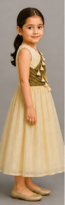 Pre Order: Fringe Embellished Top And Lehenga