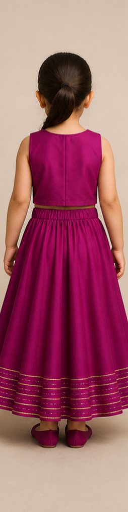 Pre Order: Lace-Detailed V-Neck Charming Top And Flared Lehenga