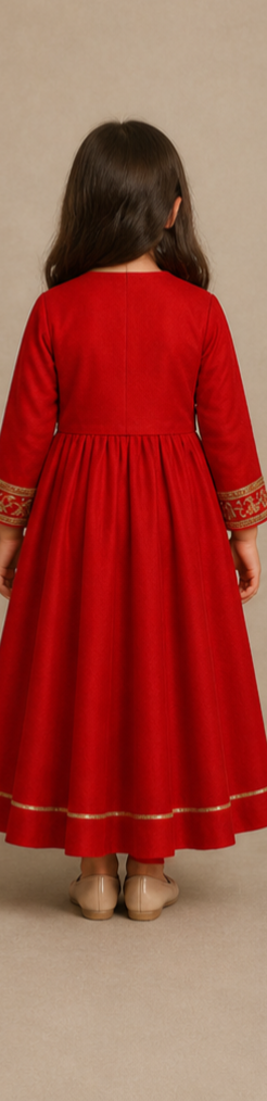 Pre Order: Embroidered Neckline Kurti With Potli Button Detail Jacket