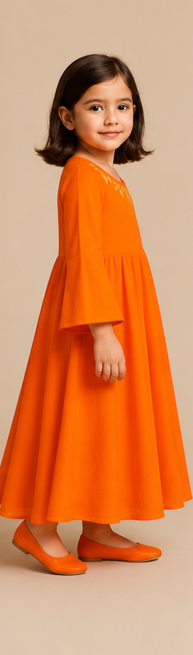 Pre Order: Maharani Orange Anarkali Set