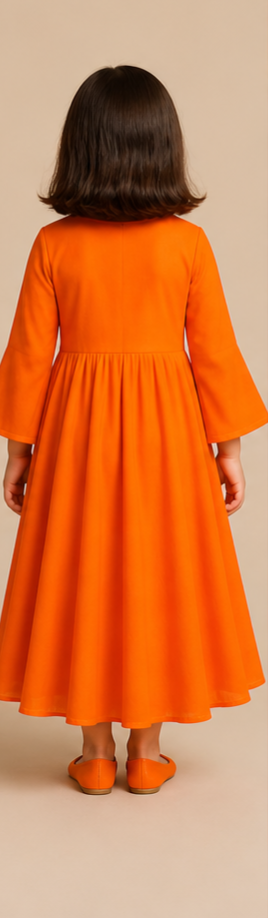 Pre Order: Maharani Orange Anarkali Set