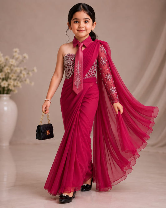 Pre Order: Royal Rose Kids Saree