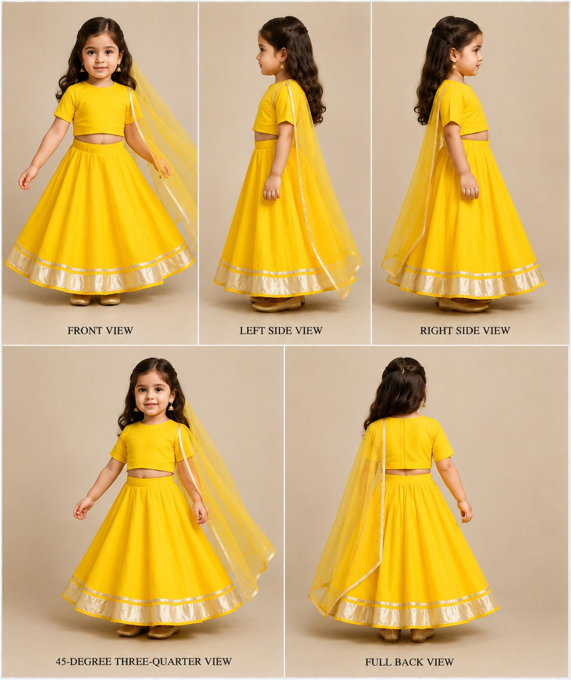 Pre Order: Yellow Velvet Lehenga Set