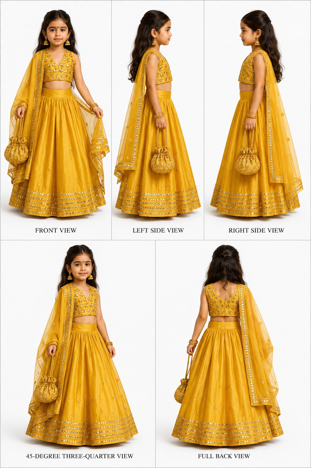 Pre Order: Mustard Gota Detailing Lehenga Set