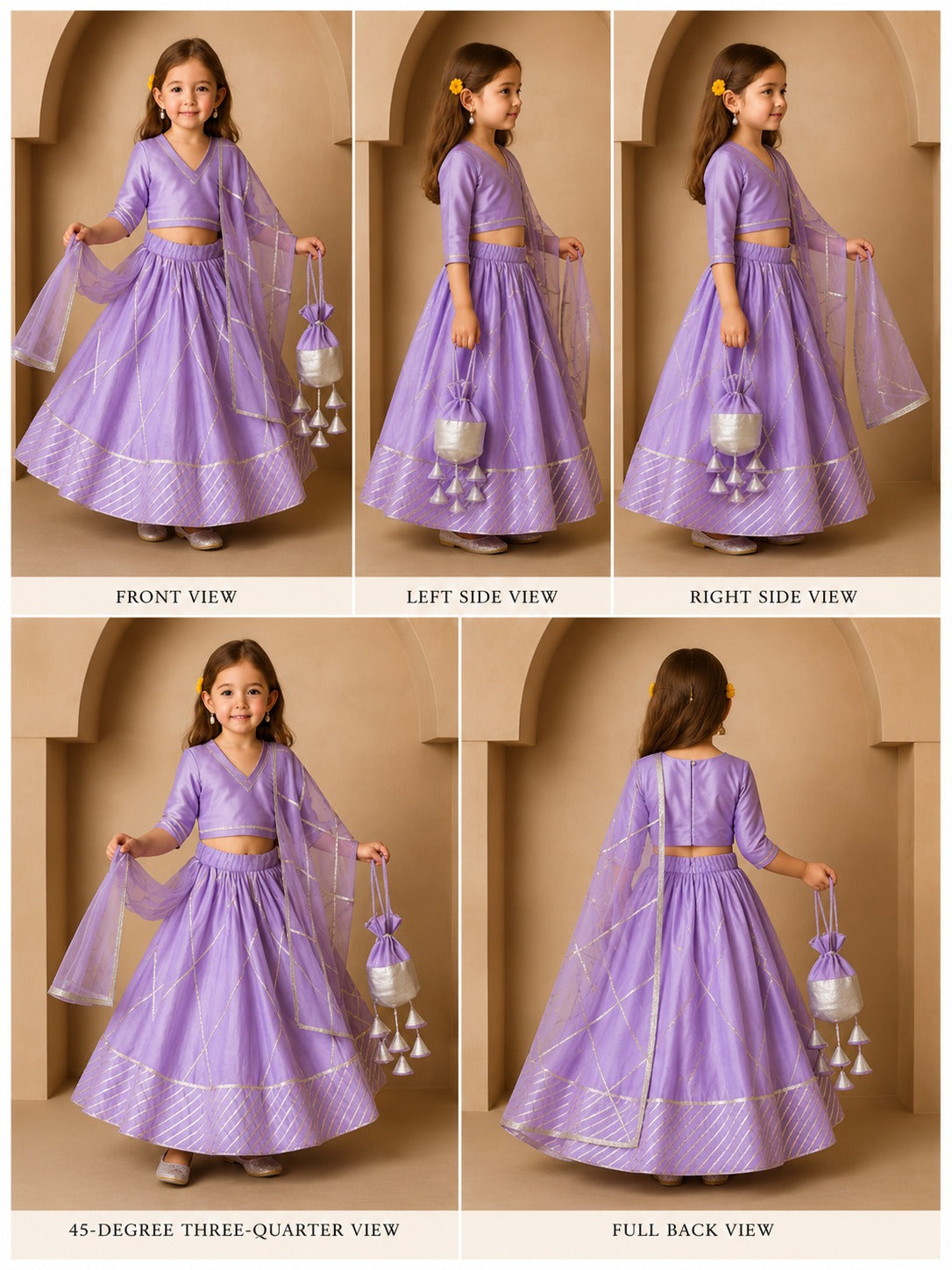 Pre Order: Lavender Gota Detailed Lehenga Set