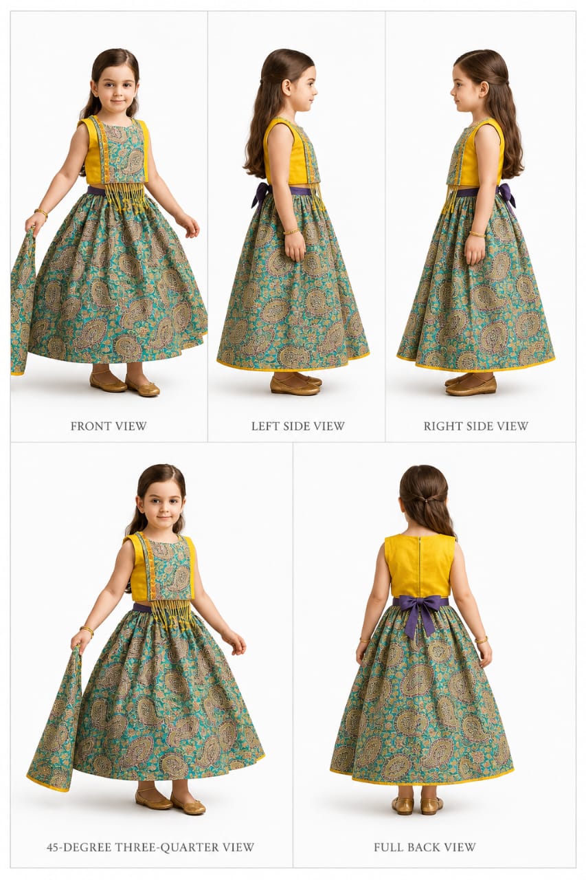 Pre Order: Embroidered Stylish Top And Multicolour Lehenga