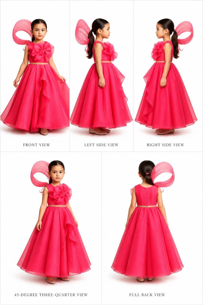 Pre Order: Flower Adorned Stylish Top And Asymmetrical Ruffle Lehenga