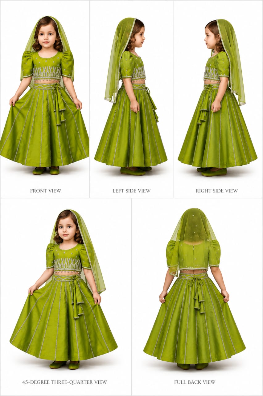 Pre Order: Top And Flared Lehenga With Net Dupatta