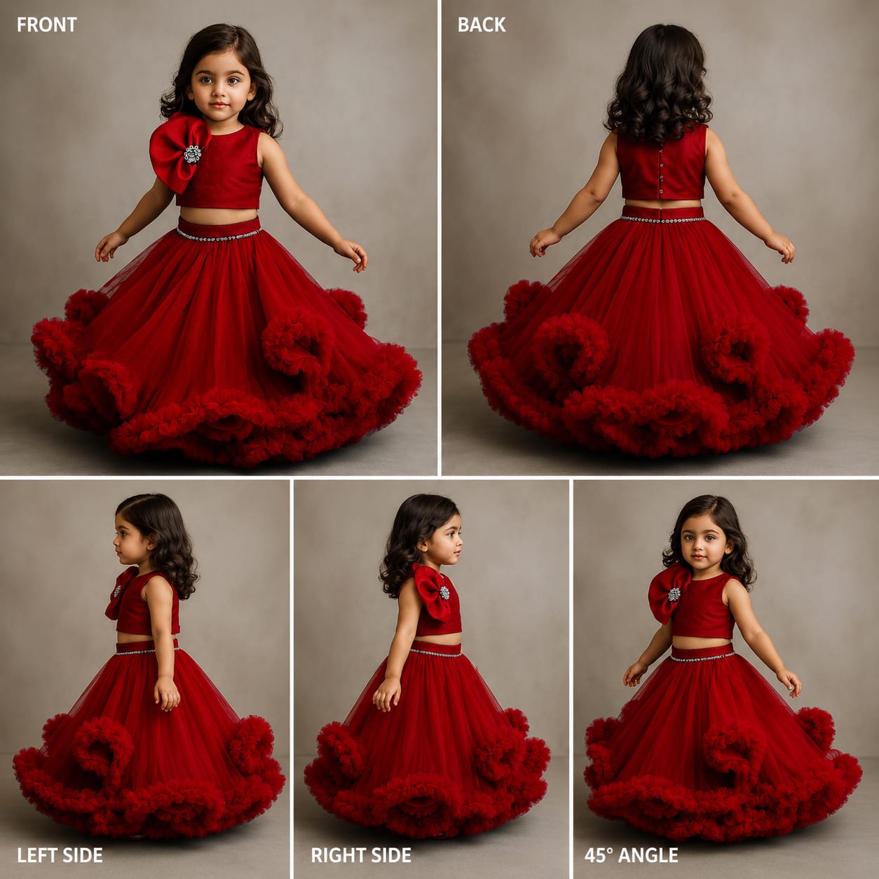 Pre Order: Fabulous Swirled Top With Ruffle Layered Lehenga