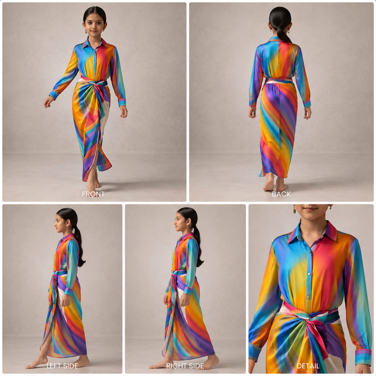 Pre Order: Rainbow Luxe Shirt Gown