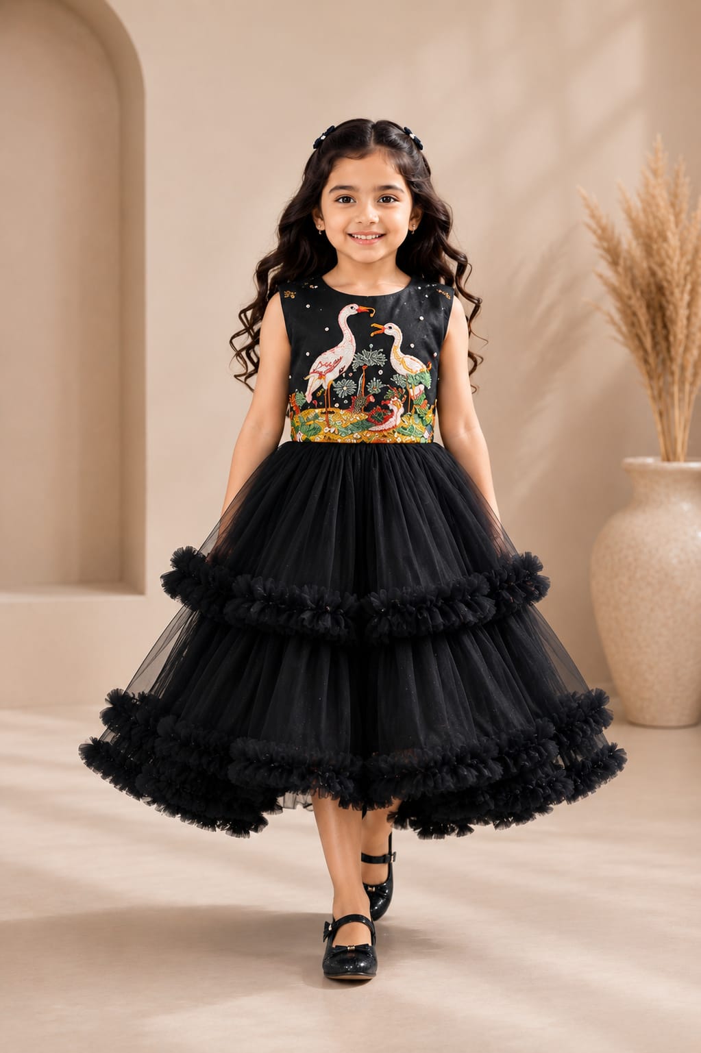 Pre Order: Midnight Cranes Couture Dress