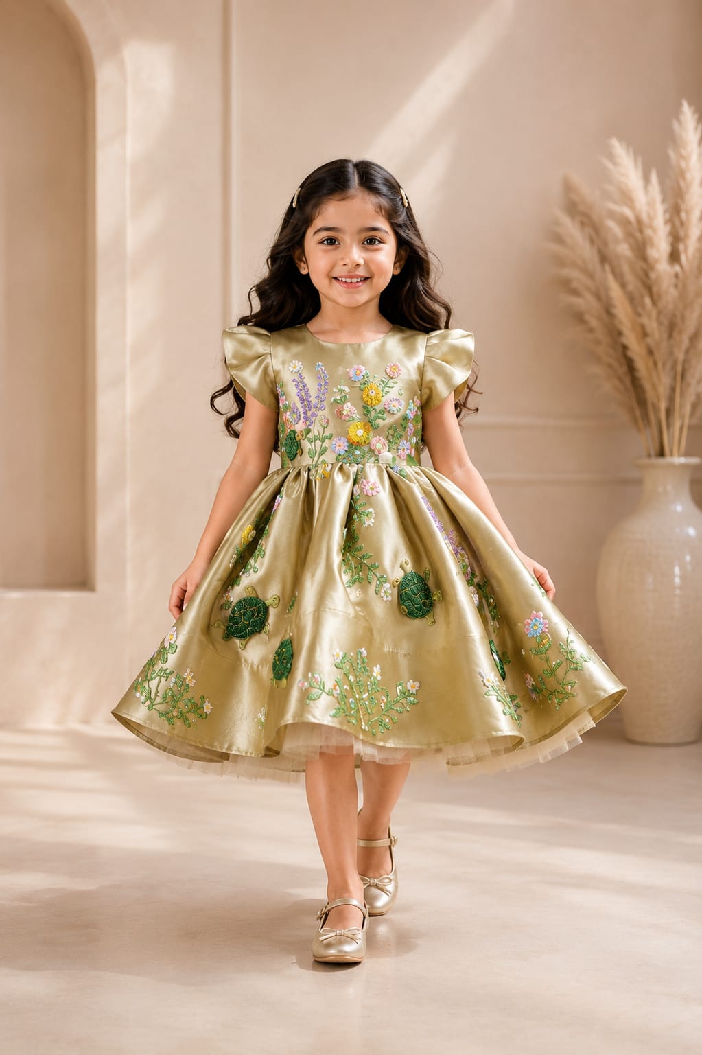 Pre Order: Olive Blossom Couture Dress